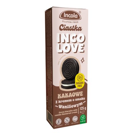 BEZGLUTENOWE CIASTKA KAKAO-WANILIA BEZ CUKRU 125G