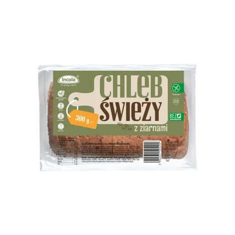 BEZGLUTENOWY CHLEB ŚWIEŻY Z ZIARNEM 300g