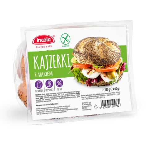 BEZGLUTENOWA BUŁKA KAJZERKA Z MAKIEM 2x60g